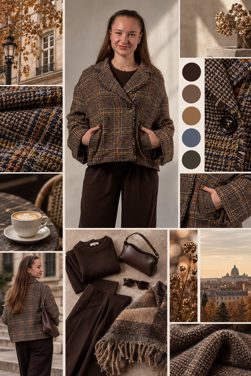 Moodboard - Inspiration für Blazer mit Glencheck Webmuster