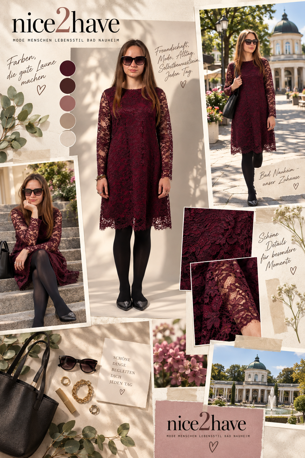 Moodboard - Inspiration für Spitzenkleid mit Langarm