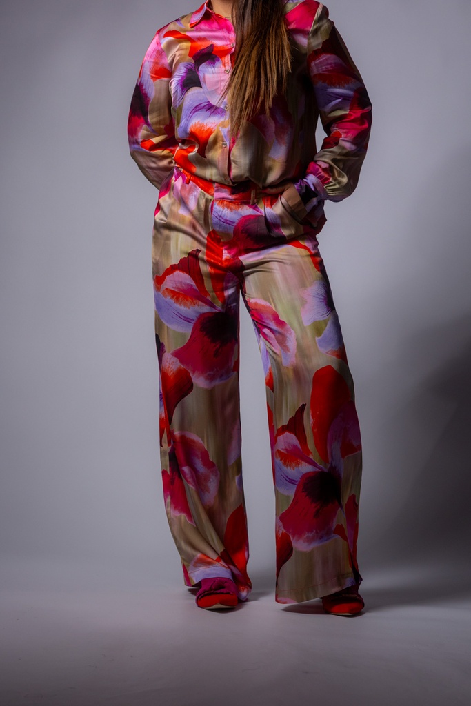 Wide Leg Hose mit Floralprint