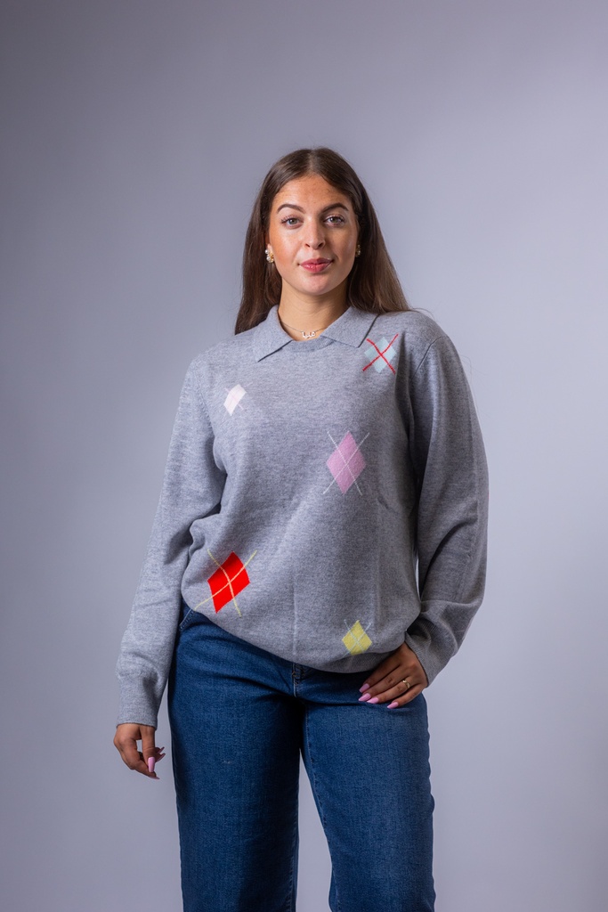 Polo mit Rhombenprint