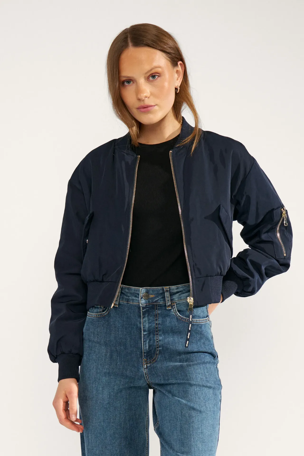 NUMIANNA Kurze Bomber Jacke