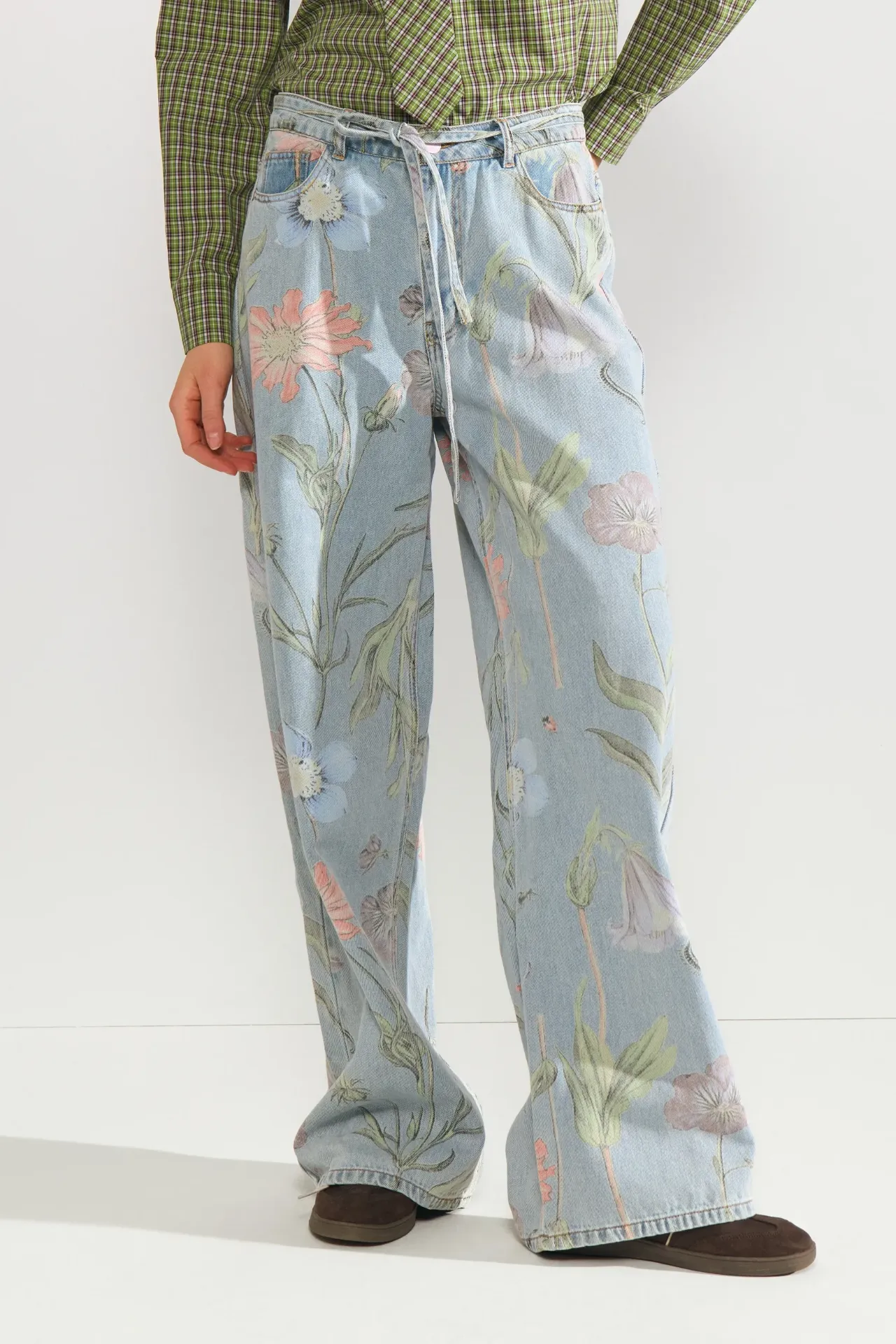 NUVERONA Wideleg Jeans mit Floralprint