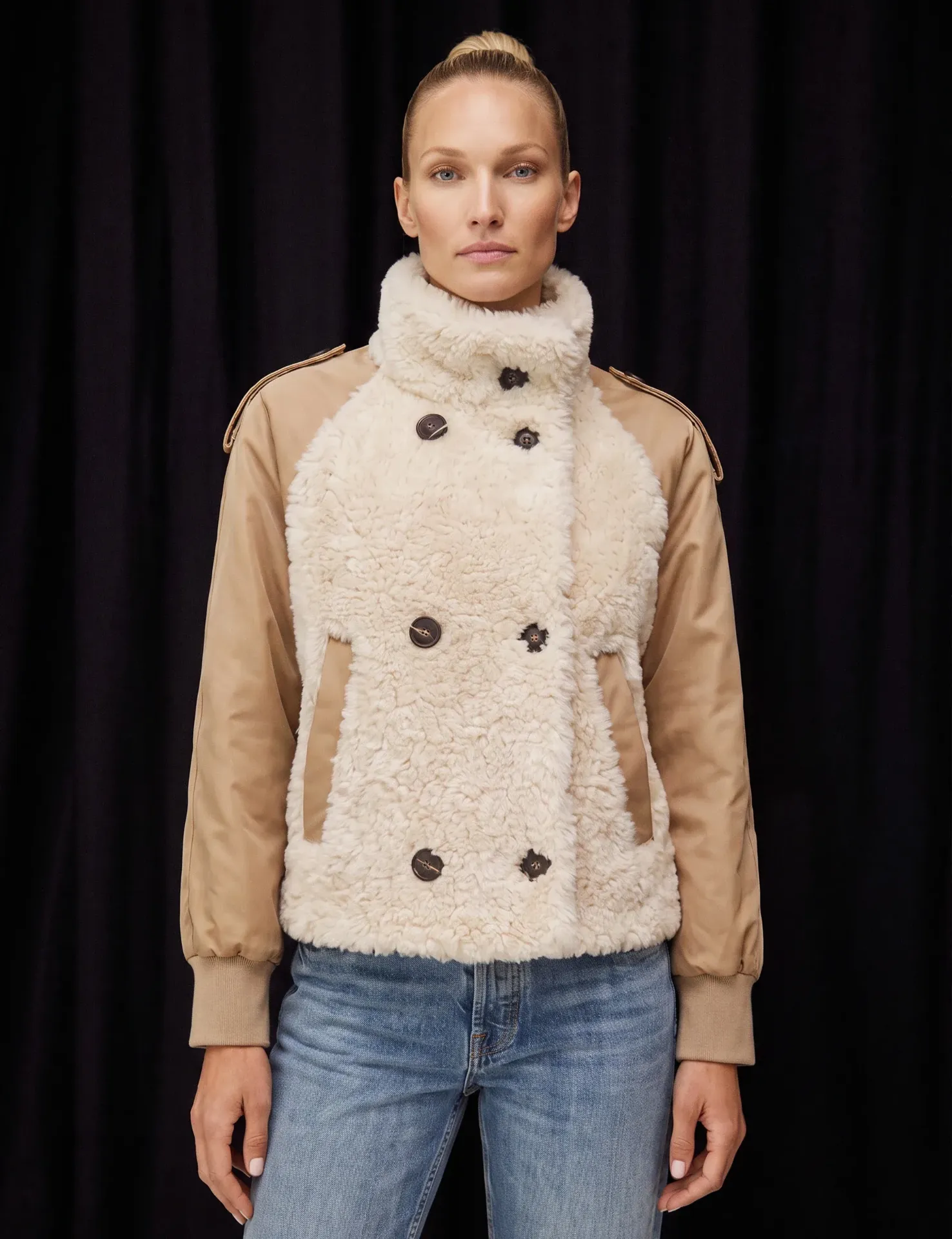 Taddyjacke im Utility-/Bomber-Look mit Stehkragen
