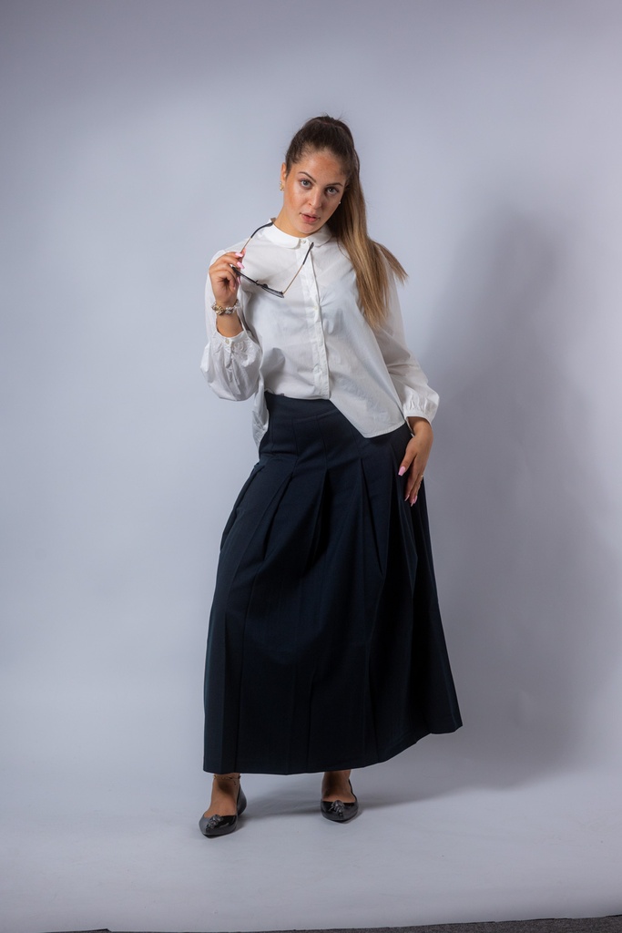 [P3521_P5118_BL-34] Faltenrock Paulette (Blau, 34)