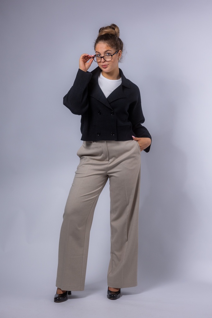 [P3514_MA6079_SW-SM] Kurzcardigan Milica (Schwarz, S/M)