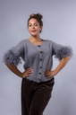 Mohair-Cardigan mit Kurzarm
