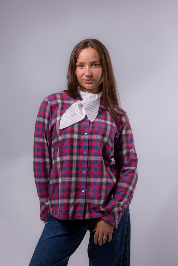 Flanellbluse mit kleinem Loop