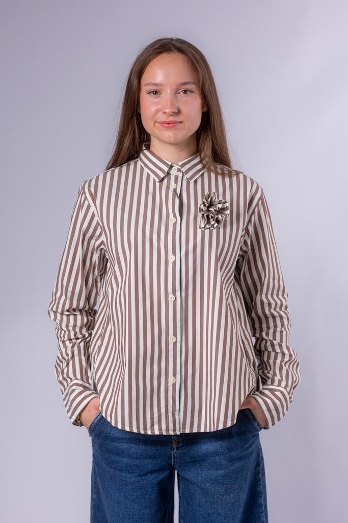 [P3529_10001BN_GS-36] Gestreifte Bluse LARA (36)