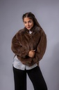 Fake Fur Lederhemd TARA mit Fellkragen
