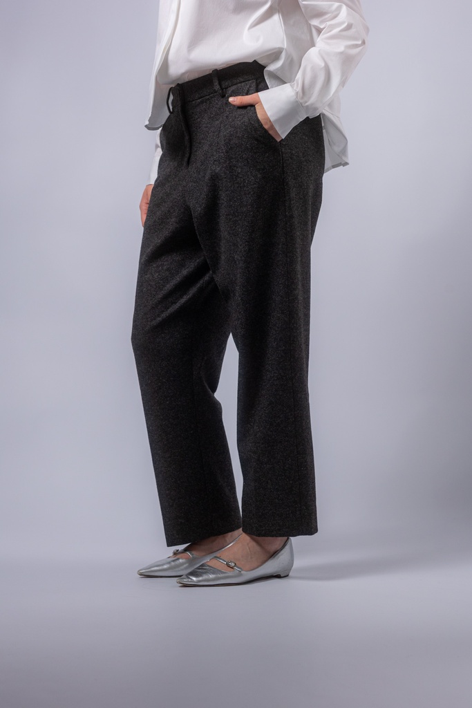 [P3544_1B630_GU-34] Flanell-Hose mit Bügelfalten und Paspeltaschen (34)