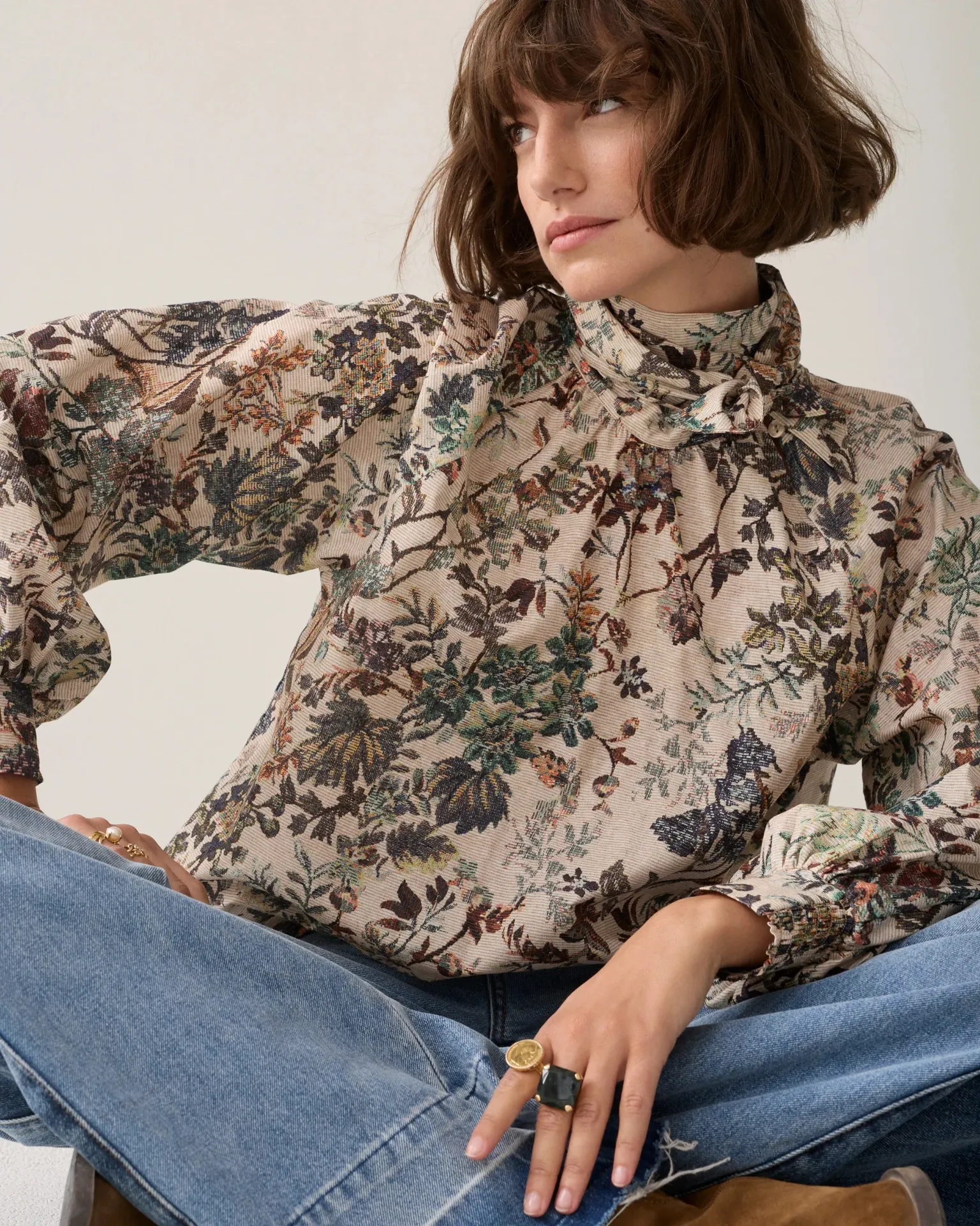 Romantische Bluse mit Floralprint