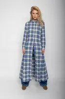[P3553_8969_KA-36] Langes A-Linien Kleid mit Hemdkragen (36)