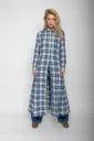 Langes A-Linien Kleid mit Hemdkragen