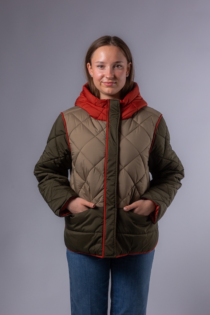 [P3557_VERIN_PR-XS] Gesteppte hüftlange Kapuzenjacke VERIN (XS)