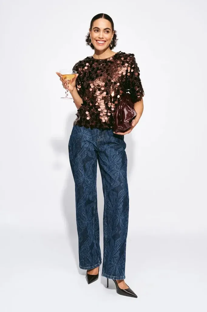 Paillettenshirt 1/2 Arm