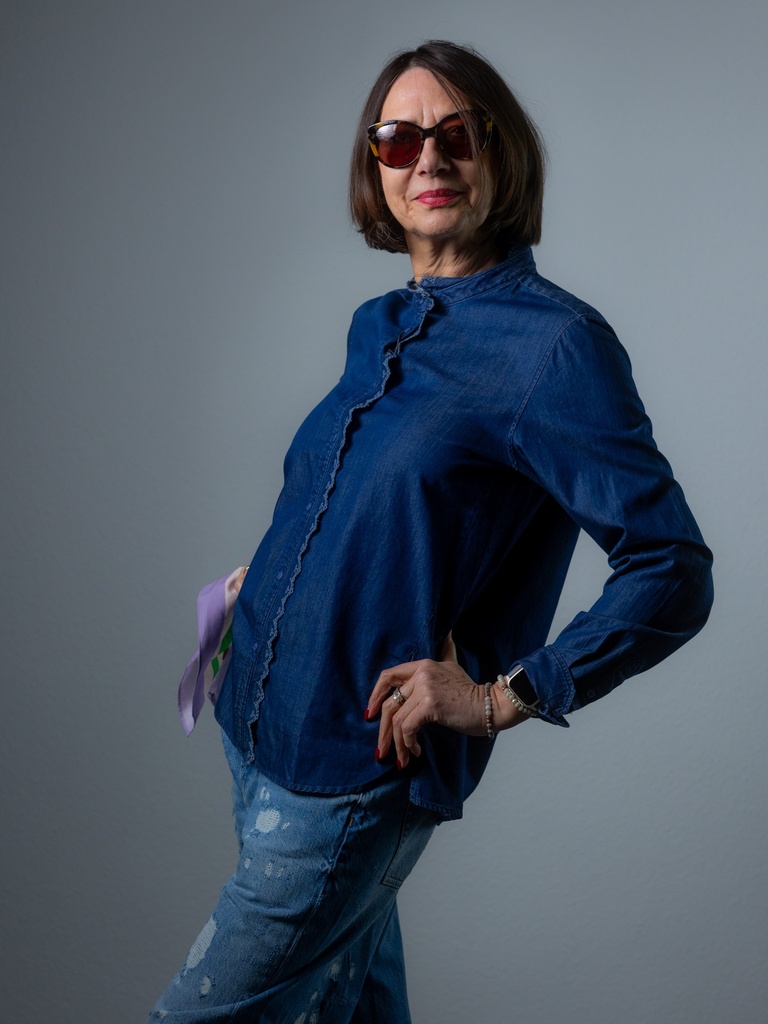 [Adina_DE-34] Bluse, denim (34)