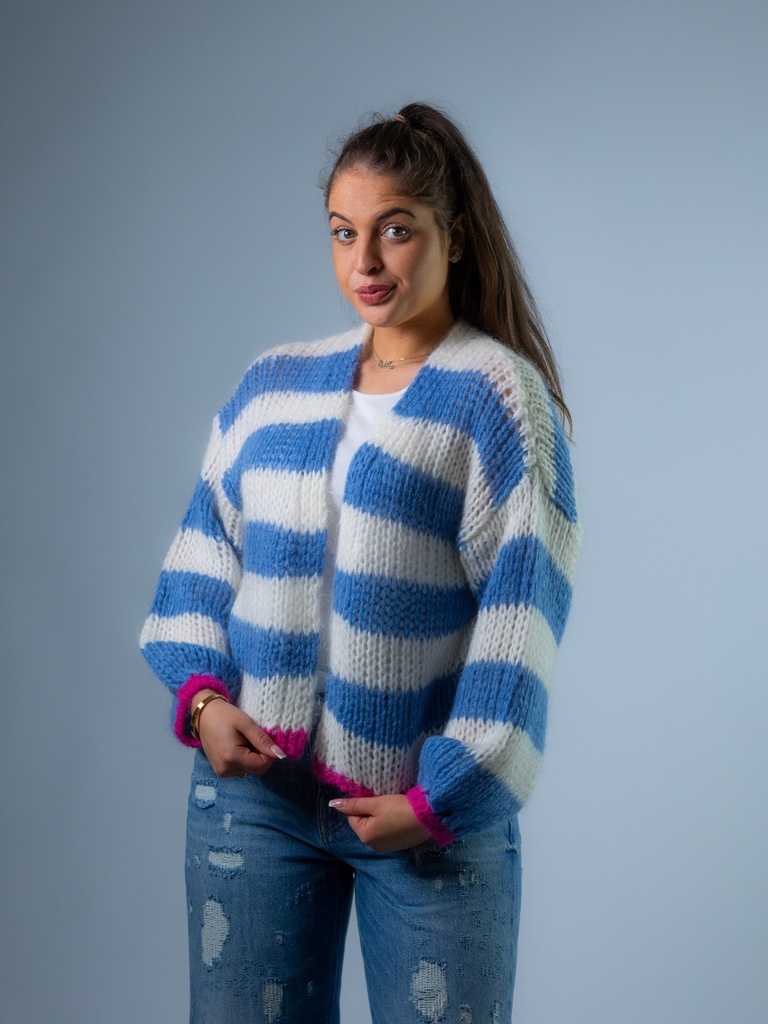 [264742_GS-S] Cardigan, gestreift