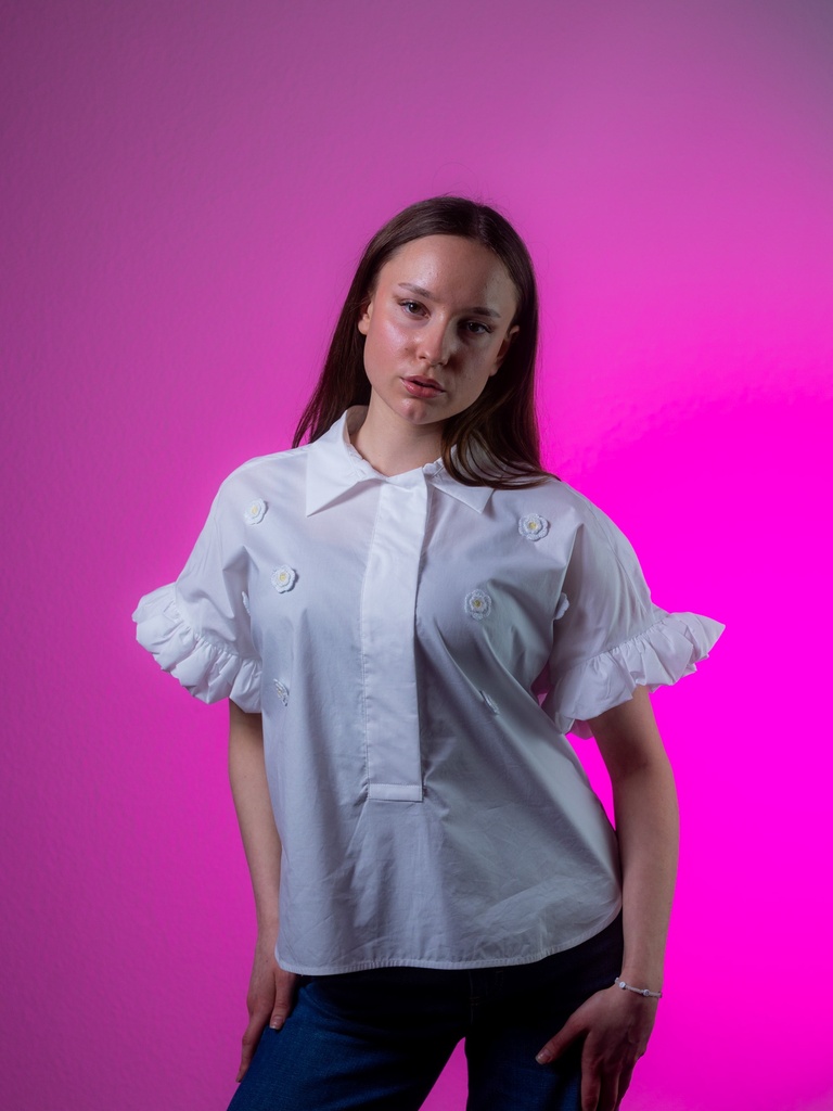 Bluse, weiß