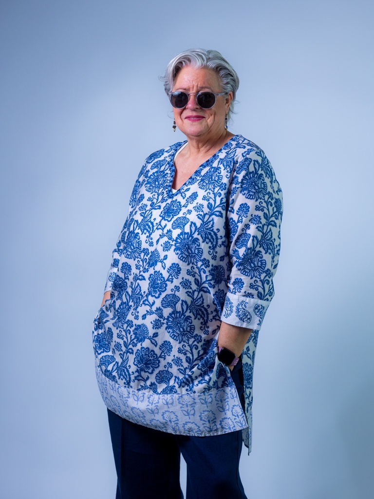 Tunika blau/weiß
