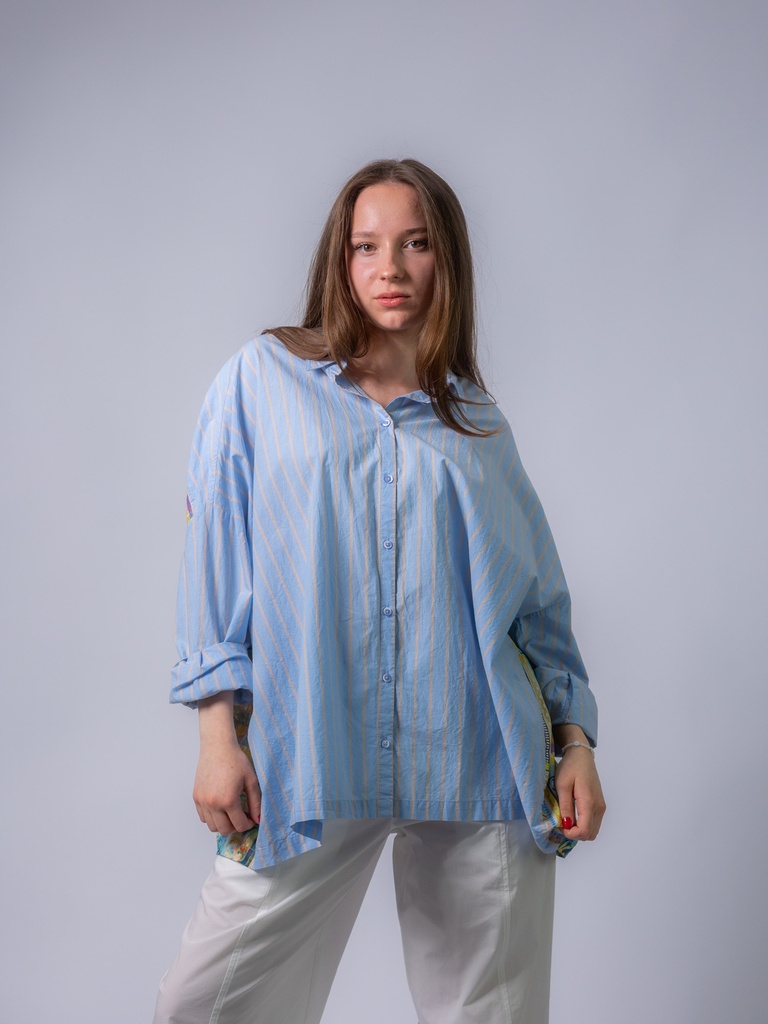 Hemdbluse im Mustermix
