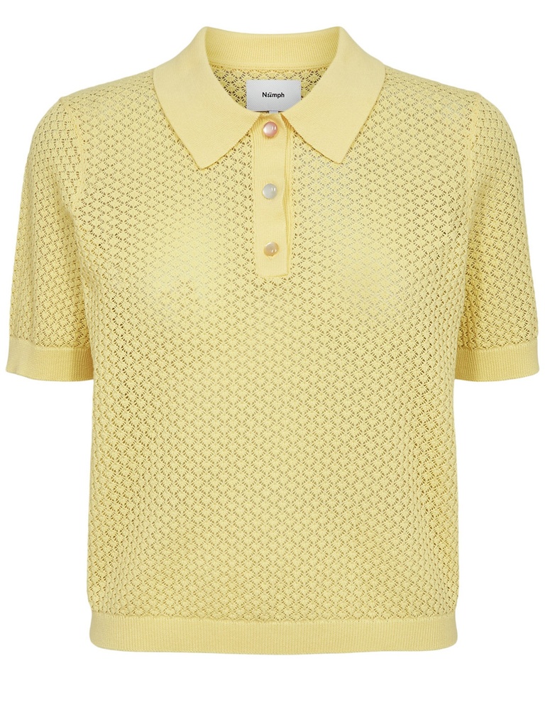 [Nurory_BG-XS] Lochstrick Vintage Polo (Beige, XS)